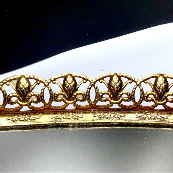 🌺Vintage Gold Ormolu Mirrored Tray - Picture 8 of 10